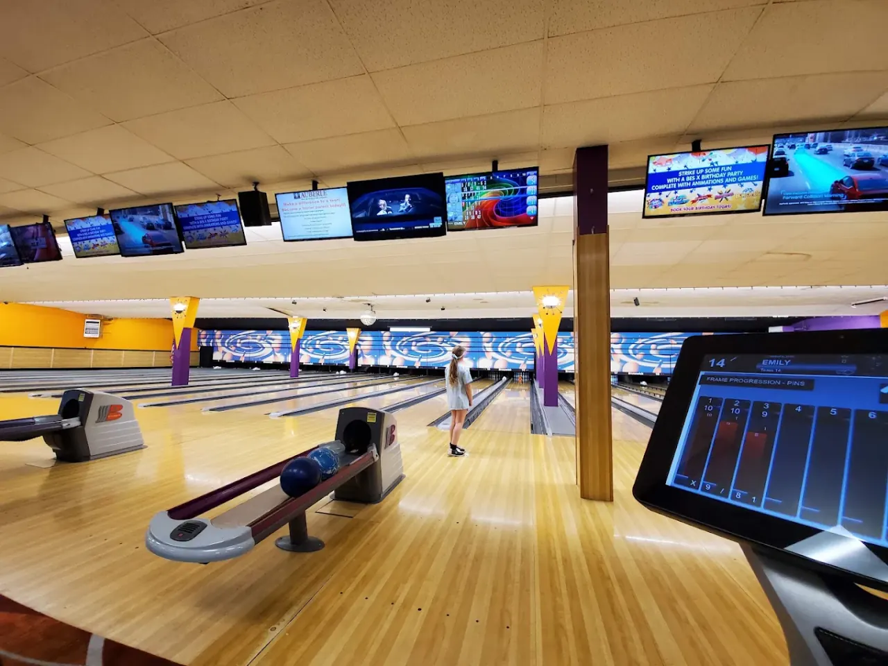 The bowling lanes at Lokay Lanes